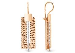 Золотые cерьги классические с фианитом