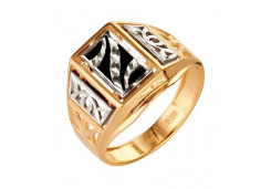 Печатка из золота с ониксом