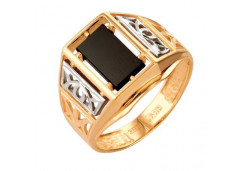 Печатка из золота с ониксом
