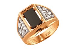 Печатка из золота с ониксом
