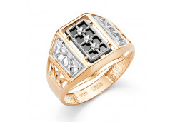 Печатка из золота с ониксом