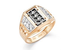 Печатка из золота с ониксом