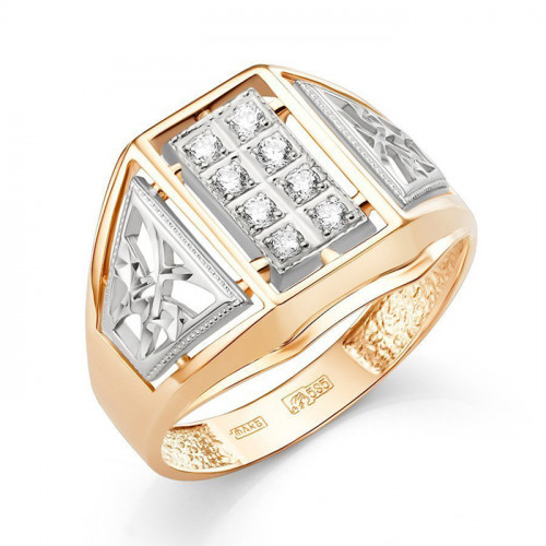 Печатка из золота с фианитом