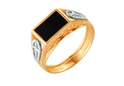 Печатка из золота с ониксом