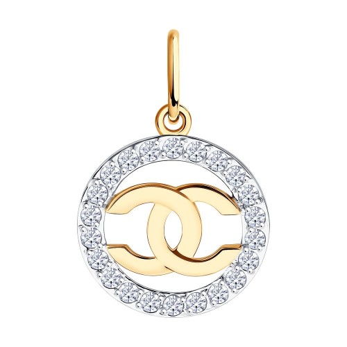 Золотая подвеска с фианитом