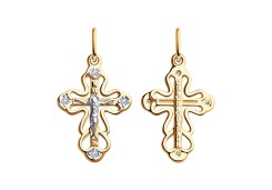 Крест из золота с фианитом