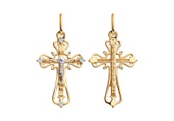 Крест из золота с фианитом