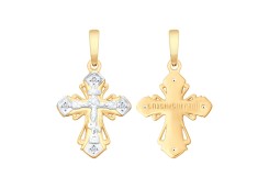 Крест из золота с фианитом