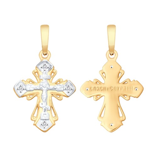 Крест из золота с фианитом