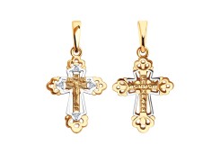 Крест из золота с фианитом