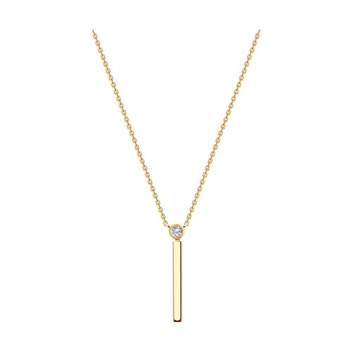 Золотое колье с фианитом