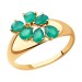 Золотое кольцо с агатом зеленым