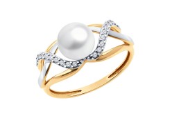 Золотое кольцо с жемчугом