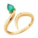 Золотое кольцо с агатом зеленым