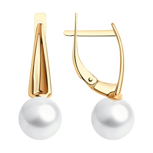 Золотые cерьги с жемчугом