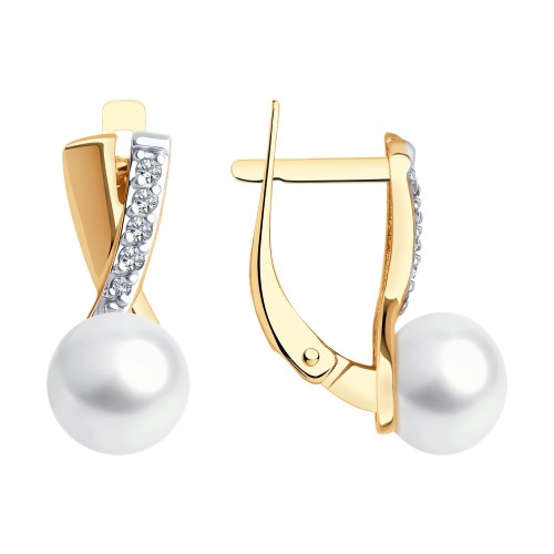 Золотые cерьги с жемчугом