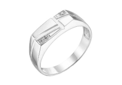 Печатка из серебра с фианитом