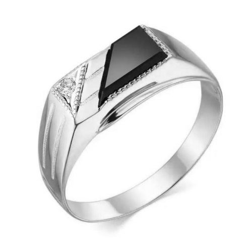 Печатка из серебра с фианитом