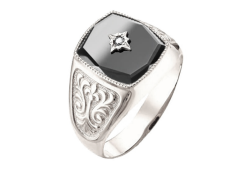 Печатка из серебра с фианитом