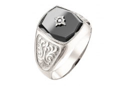 Печатка из серебра с фианитом