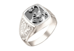 Печатка из серебра с фианитом