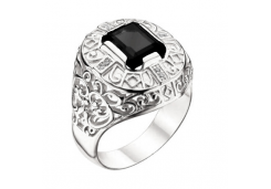 Печатка из серебра с фианитом