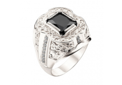 Печатка из серебра с фианитом