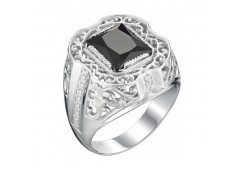 Печатка из серебра с фианитом