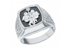 Печатка из серебра с фианитом