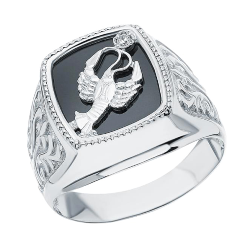 Печатка из серебра с фианитом