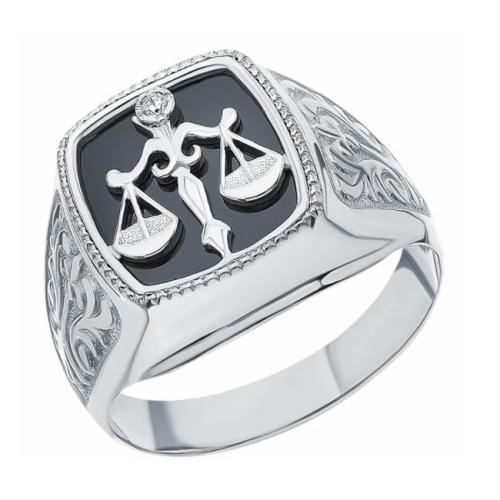 Печатка из серебра с фианитом