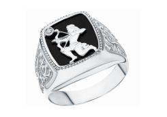 Печатка из серебра с фианитом