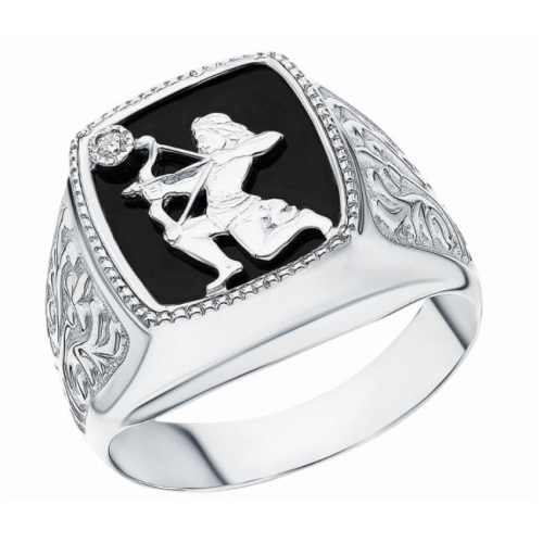 Печатка из серебра с фианитом