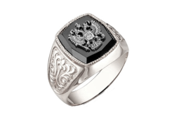 Печатка из серебра с фианитом