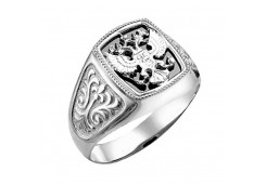 Печатка из серебра с фианитом