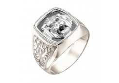 Печатка из серебра с фианитом