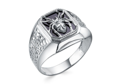 Печатка из серебра с фианитом