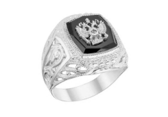 Печатка из серебра с фианитом