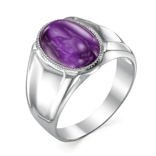 Печатка из серебра с чароитом