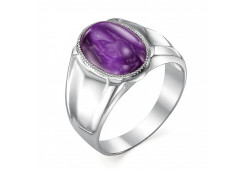 Печатка из серебра с чароитом