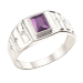 Печатка из серебра с аметистом