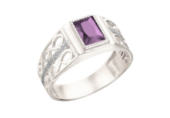 Печатка из серебра с аметистом