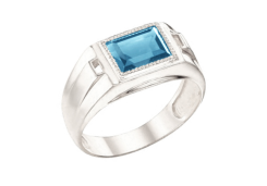 Печатка из серебра с топазом