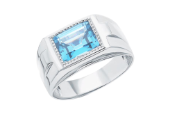 Печатка из серебра с топазом