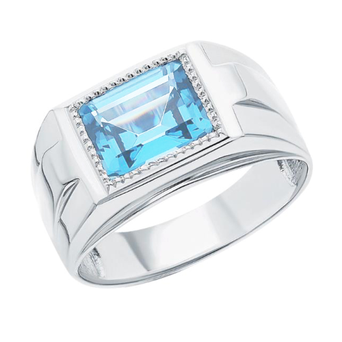 Печатка из серебра с топазом