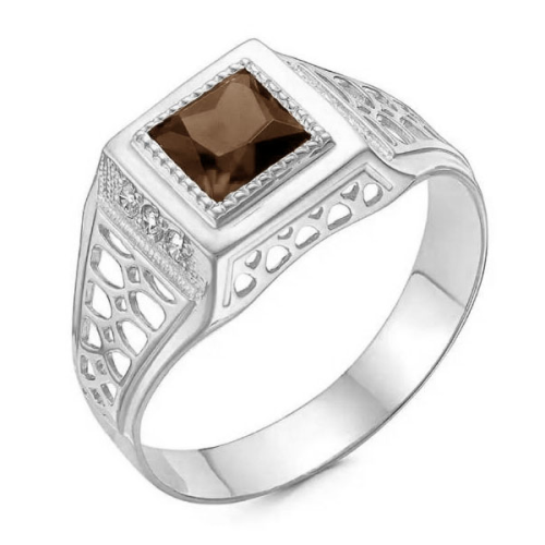 Печатка из серебра с кварцем