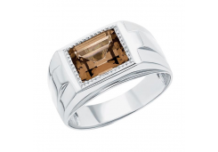 Печатка из серебра с кварцем