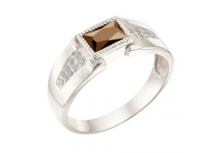 Печатка из серебра с кварцем