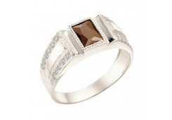 Печатка из серебра с кварцем