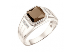 Печатка из серебра с кварцем